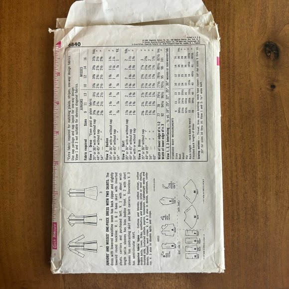 Simplicity 6840 Pattern - Picture 2 of 5